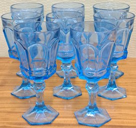 Vintage Fostoria Virginia Light Blue Wine/water Glasses 8pc