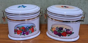 Vintage Pair Of Knott's Bery Farm Ceramic Wire Bale 2 Qt Coffee/ Tea Containers