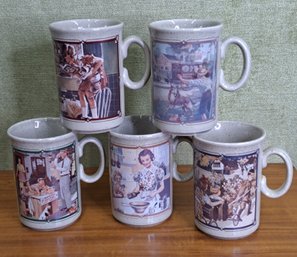 Vintage Watkins Stoneware Coffee Mugs