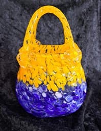 Vintage Murano Style Glass Art Deco Handblown Handbag