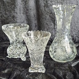 Three Crystal Vases