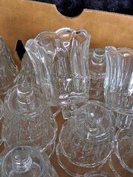 Set Of 34 Vintage Clear Glass Peg Votive Candle Holders