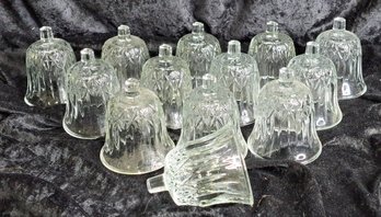 Set Of 13 Vintage Heavy Cut Glass Votive Candle Holders