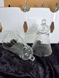 Set Of 9 Vintage Home Interiors Clear Glass Swirl Peg Votive Candleholders
