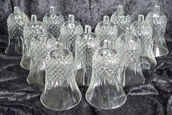 Set Of 13 Tall Glass Fancy Votive Clear Glass