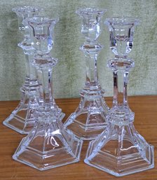 Set Of 4 St. George Classic 8' Crystal Candlesticks