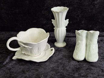 Vintage Porcelain And Ceramiche Virginia White Tulip Cup