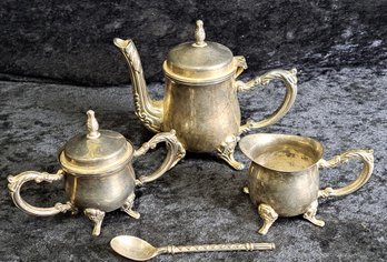 Vintage Godinger Silver Art Co Miniature Silver Plated Tea Set