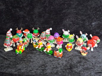 Variety Of Collectible M&M Mini Candy Dispensers And Toys