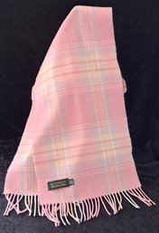 Blarney Woolen Mills Pink Plaid Scarf