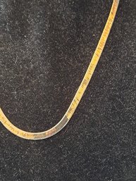 Gold Washed 24' Sterling Herringbone Necklace