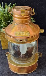 Antique Masthead Copper And Brass Lamp