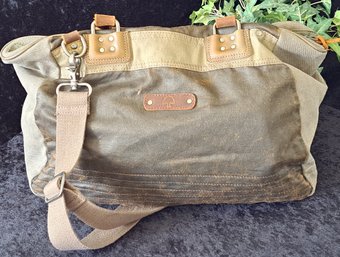 Great TSD Brand Leather And Canvas Bag
