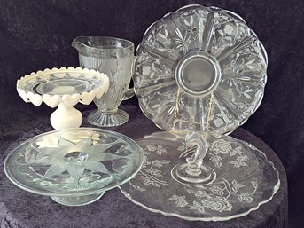 Platters, Cake Stands And Pitcher