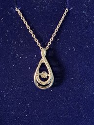 Sterling Dancing Teardrop Pendant And Chain