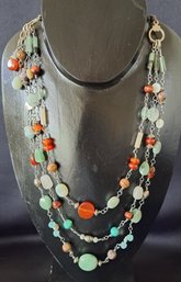Gorgeous Jade And Natural Stone Necklace