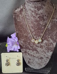 NWT Brighton Halo Earrings And Necklace Set