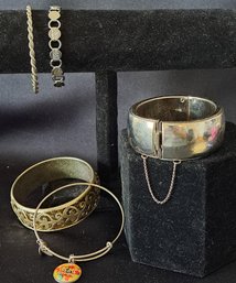 Collection Of Silver Tone Bracelets
