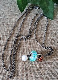Chamilia Murano Glass Beads On Silver Chain