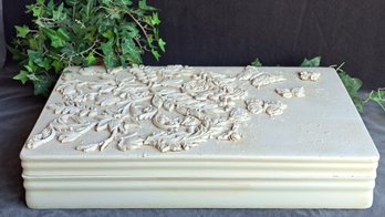 Fantastic Floral Relief Antiqued Wooden Box