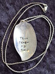 Large Sterling Pendant On Sterling Rope Chain
