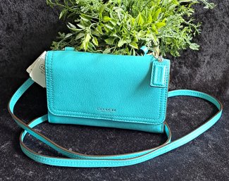 NWT Turquoise Leather Crossbody Bag