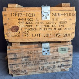 Pair Of Vintage Explosives Boxes