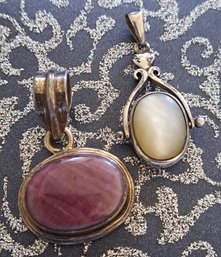 Pair Of Lovely Vintage Sterling Silver Pendants