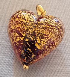 Murano Glass Heart With 14K Bale