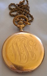 Antique, Heavy Gold Plated Waltham Pocket Watch  25 Yr Guarantee