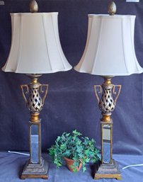 Pair Of  Tall Antique Style Lamps