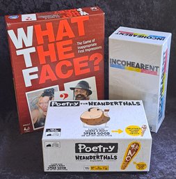 Trio Of Games Including Poetry For Neanderthals