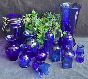 Collection Of Cobalt Blue Glass 1