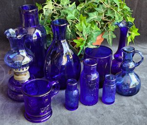 Collection Of Cobalt Blue Glass 2