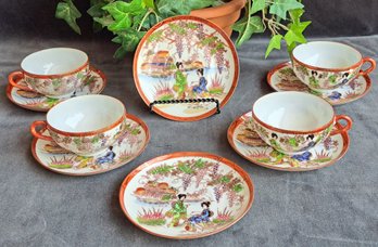 Delicate Porcelain Antique/  Vintage Tea Cups And Saucers From Japan