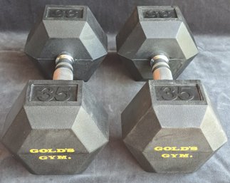 Pair Of Gold's Gym 35lb Dumbbells