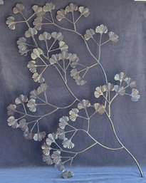 Large Metal 'Branch With Leaves' Wall Hanging
