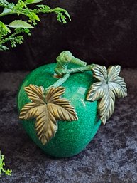 Green Marble Apple Paperweight