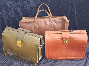 3 Vintage Leather Briefcases