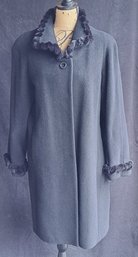 Vintage Jones New York Black Wool And Angora Coat
