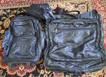 Patchwork Black Leather Luggage Set