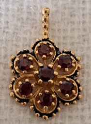 14k Gold And Garnet Pendant