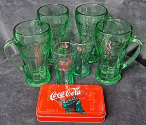 Coco Cola Collectable Glasses And Playing Cards