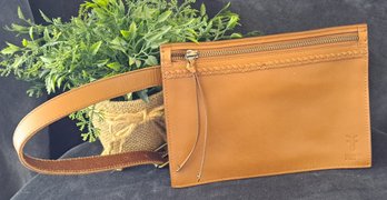 Great Frye Waist Pouch In Camel Colored Leather