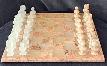 Beautiful Marble Chessboard W/matching Marble Chess Pieces