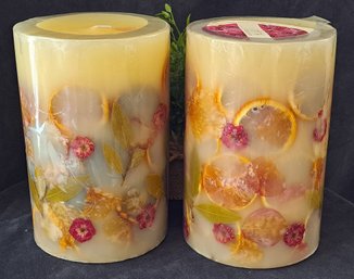 Pair Of New Giant Pillar Candles Peony & Pomelo By Rosy Rings