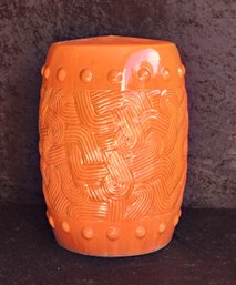 Orange Ceramic Garden Stool