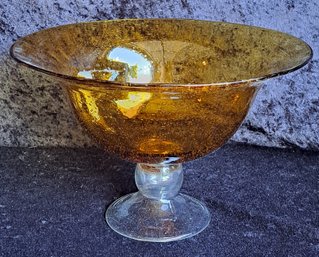 Amber Bubble Footed Bowl