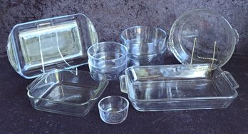 Assortment Of Pyrex And Anchor Hocking Bowls And Baking Dishes