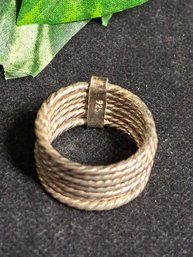 Sterling 7 Band Rope Ring Size 6